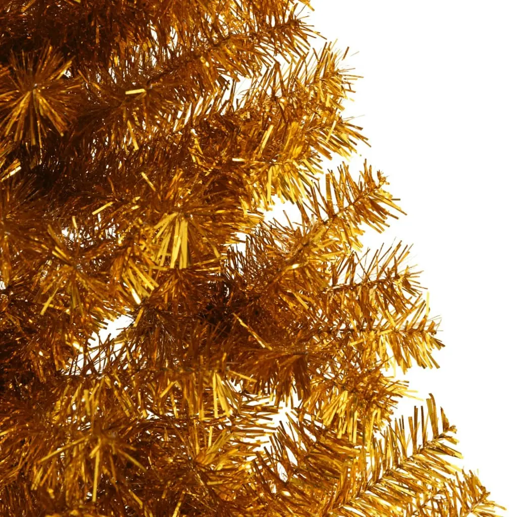 Artificial Half Christmas Tree with Stand Gold 210 cm PET 344693