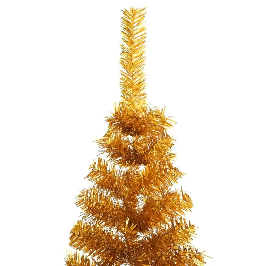 Artificial Half Christmas Tree with Stand Gold 210 cm PET 344693