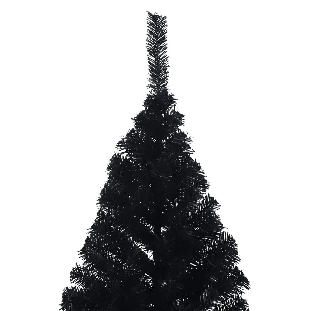 Artificial Half Christmas Tree with Stand Black 210 cm PVC 344678