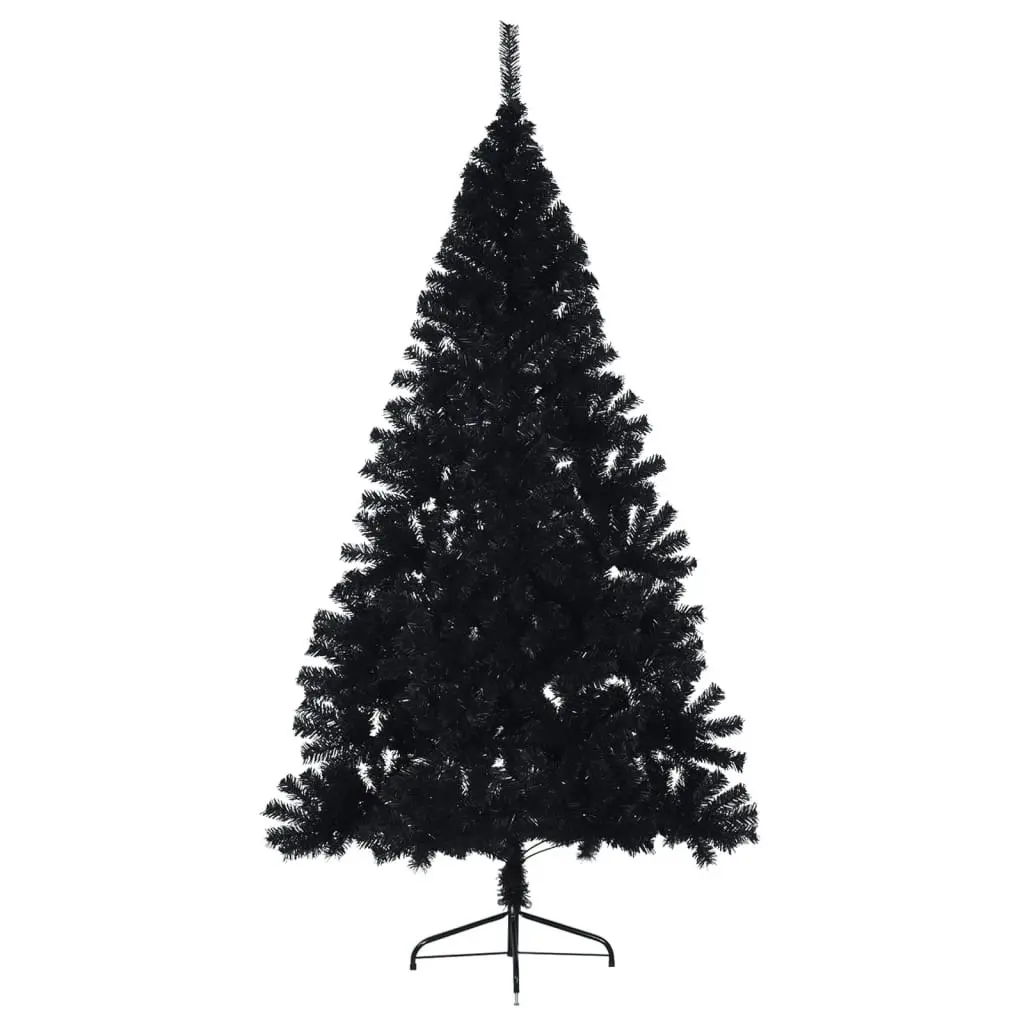 Artificial Half Christmas Tree with Stand Black 210 cm PVC 344678