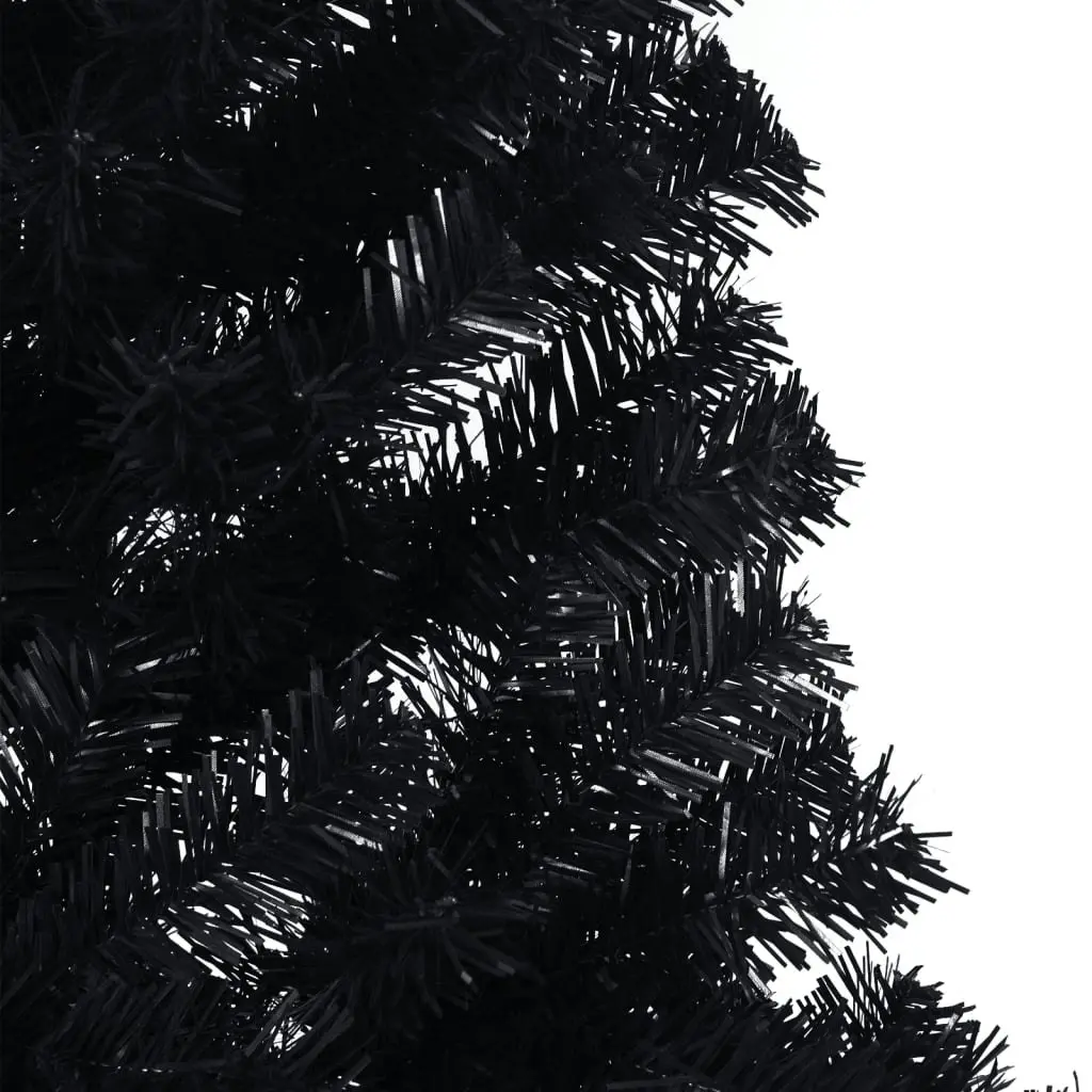 Artificial Half Christmas Tree with Stand Black 210 cm PVC 344678