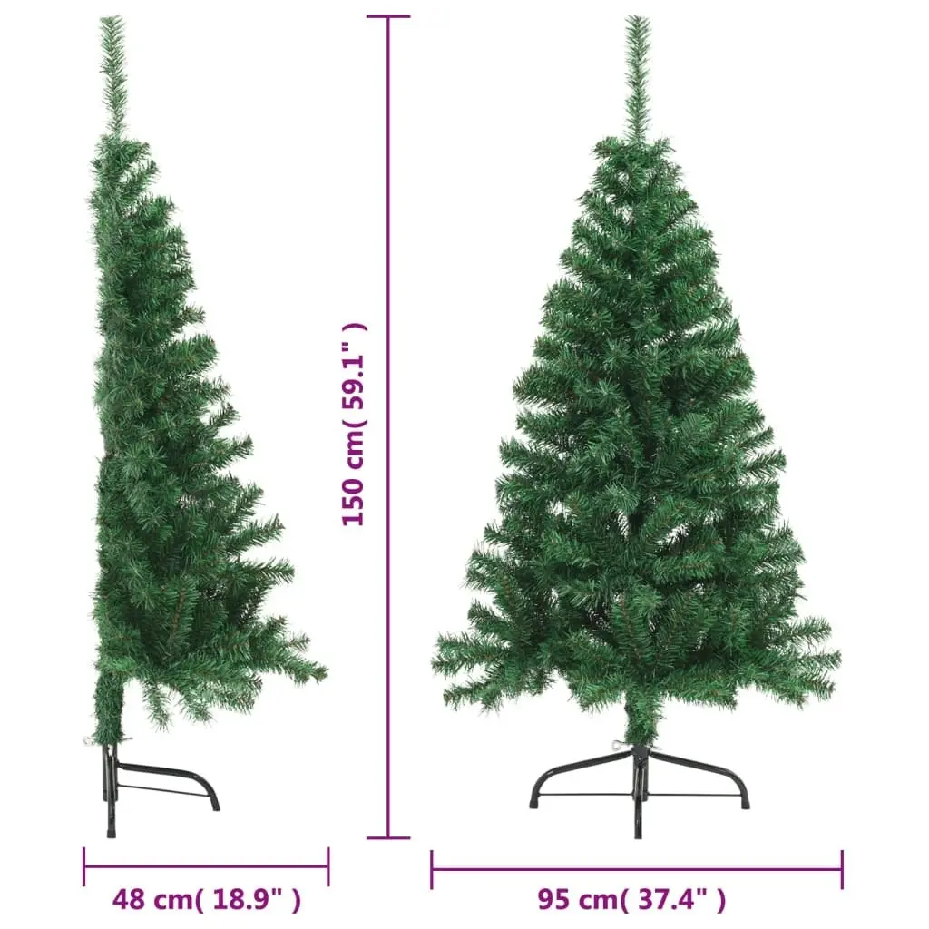 Artificial Half Christmas Tree with Stand Green 150 cm PVC 321031