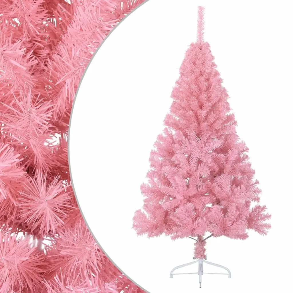 Artificial Half Christmas Tree with Stand Pink 150 cm PVC 344671