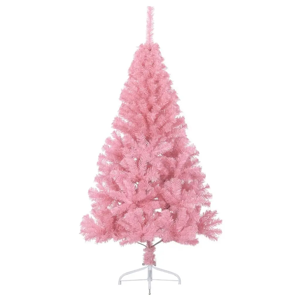 Artificial Half Christmas Tree with Stand Pink 150 cm PVC 344671