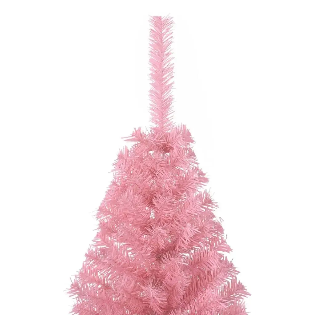 Artificial Half Christmas Tree with Stand Pink 150 cm PVC 344671