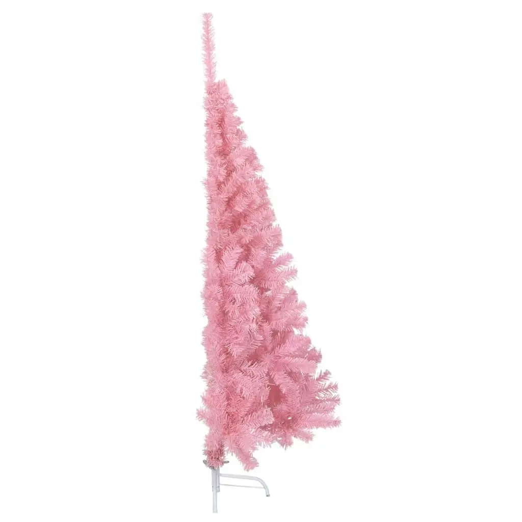 Artificial Half Christmas Tree with Stand Pink 150 cm PVC 344671