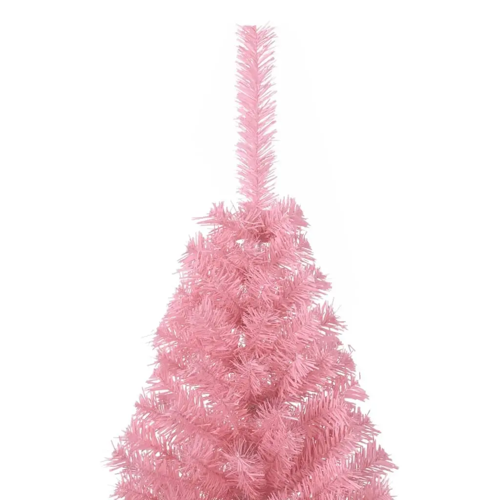 Artificial Half Christmas Tree with Stand Pink 120 cm PVC 344670