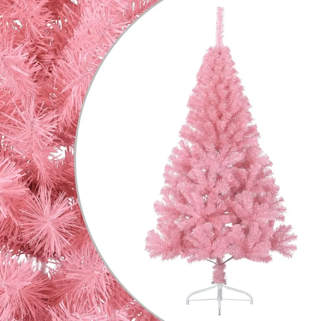 Artificial Half Christmas Tree with Stand Pink 120 cm PVC 344670