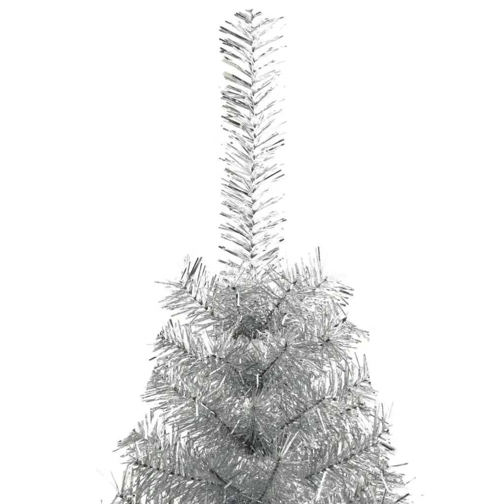 Artificial Half Christmas Tree with Stand Silver 120 cm PET 344695