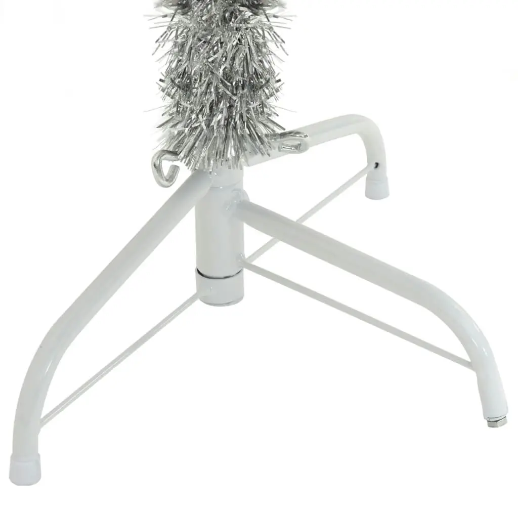 Artificial Half Christmas Tree with Stand Silver 120 cm PET 344695