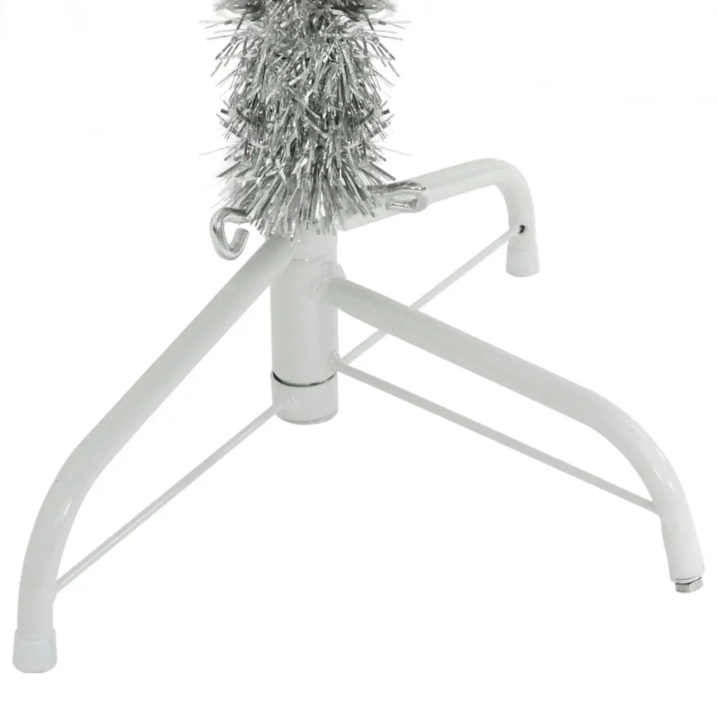 Artificial Half Christmas Tree with Stand Silver 180 cm PET 344697