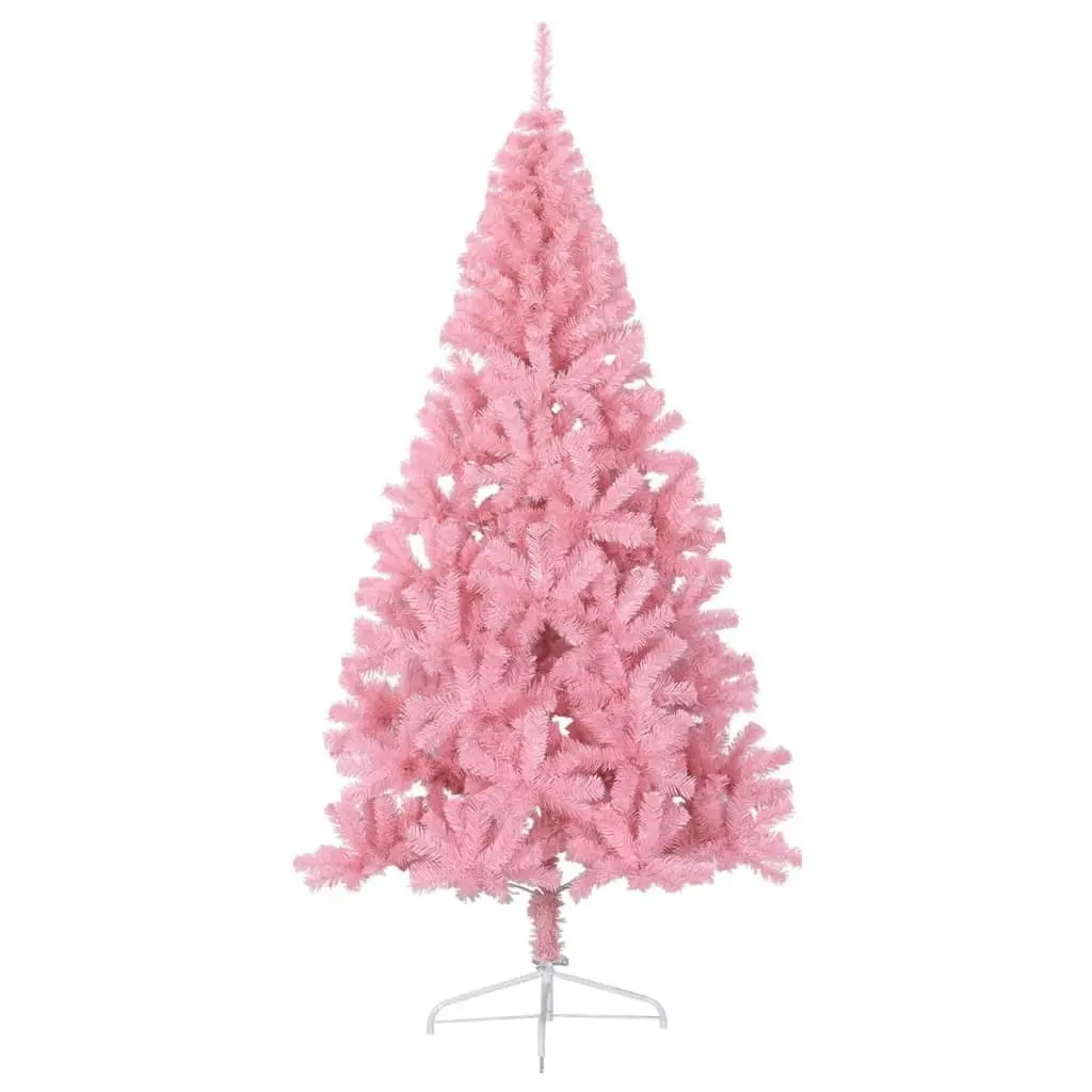 Artificial Half Christmas Tree with Stand Pink 240 cm PVC 344674