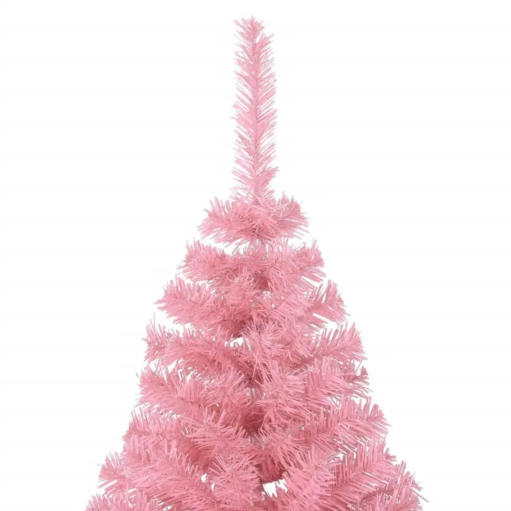 Artificial Half Christmas Tree with Stand Pink 240 cm PVC 344674