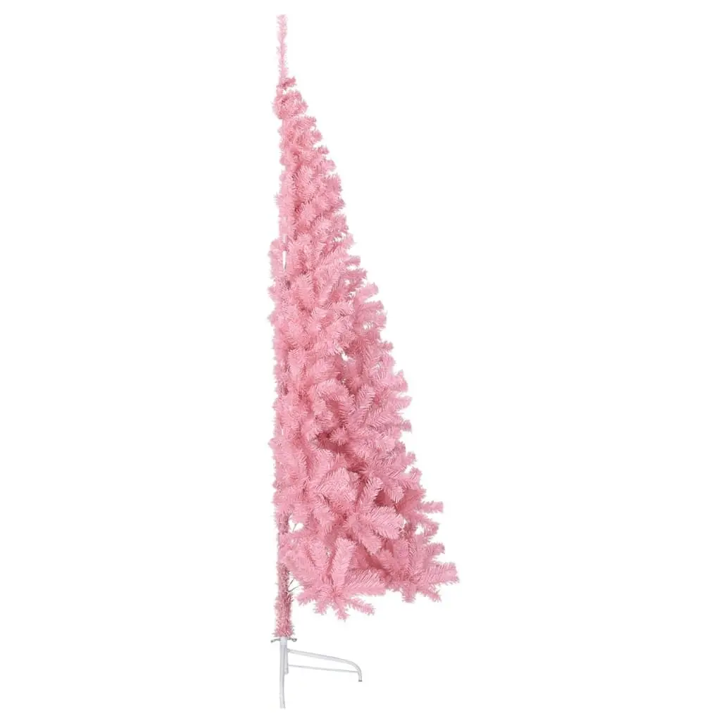 Artificial Half Christmas Tree with Stand Pink 240 cm PVC 344674