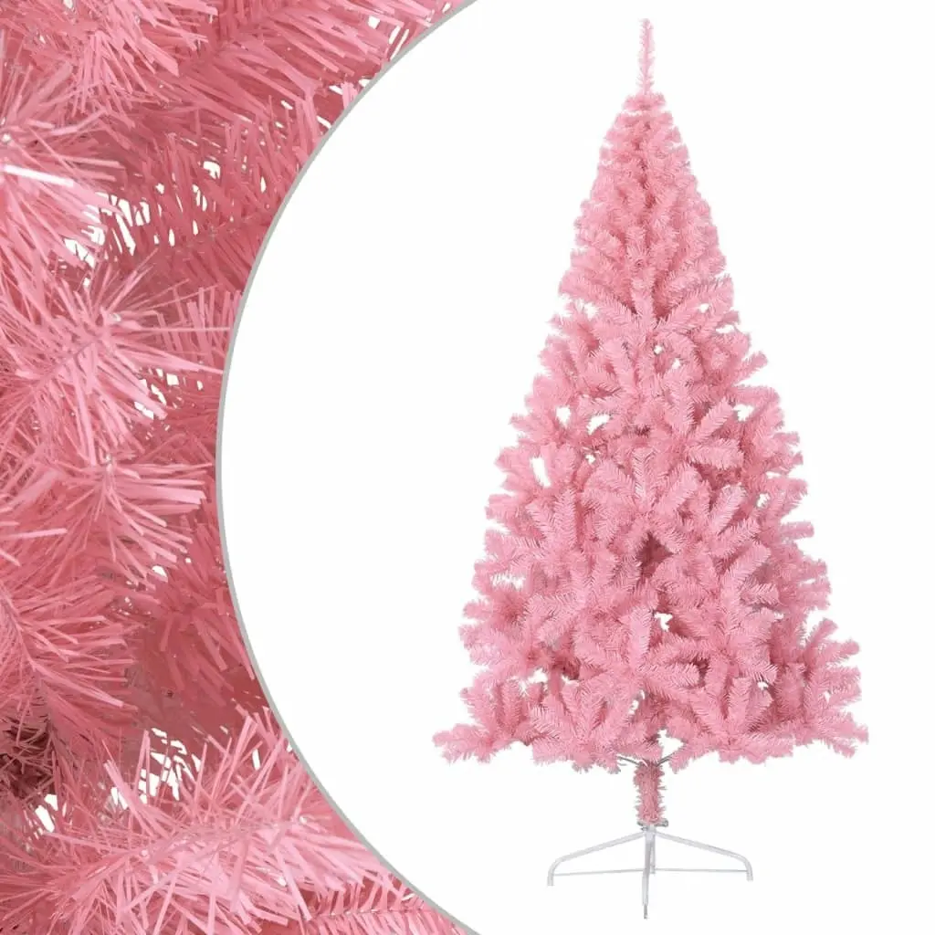 Artificial Half Christmas Tree with Stand Pink 240 cm PVC 344674