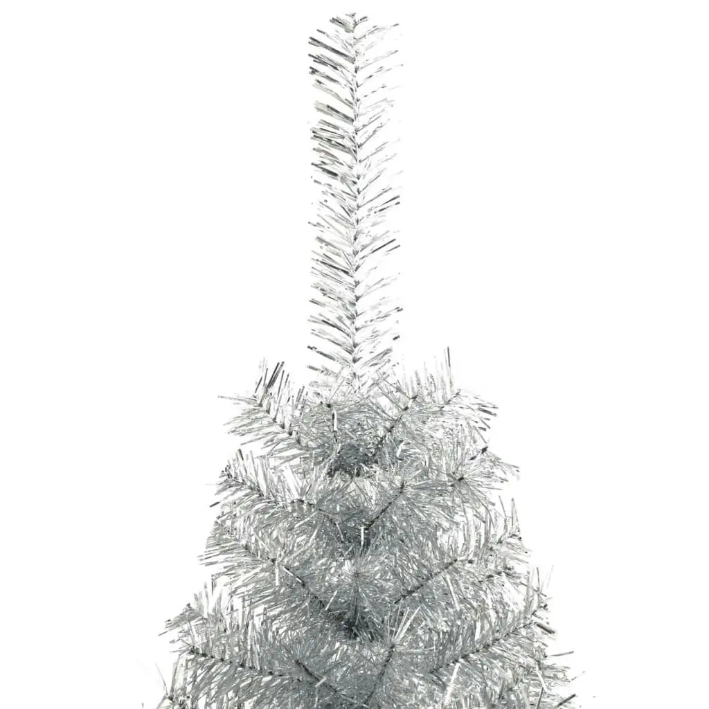 Artificial Half Christmas Tree with Stand Silver 240 cm PET 344699