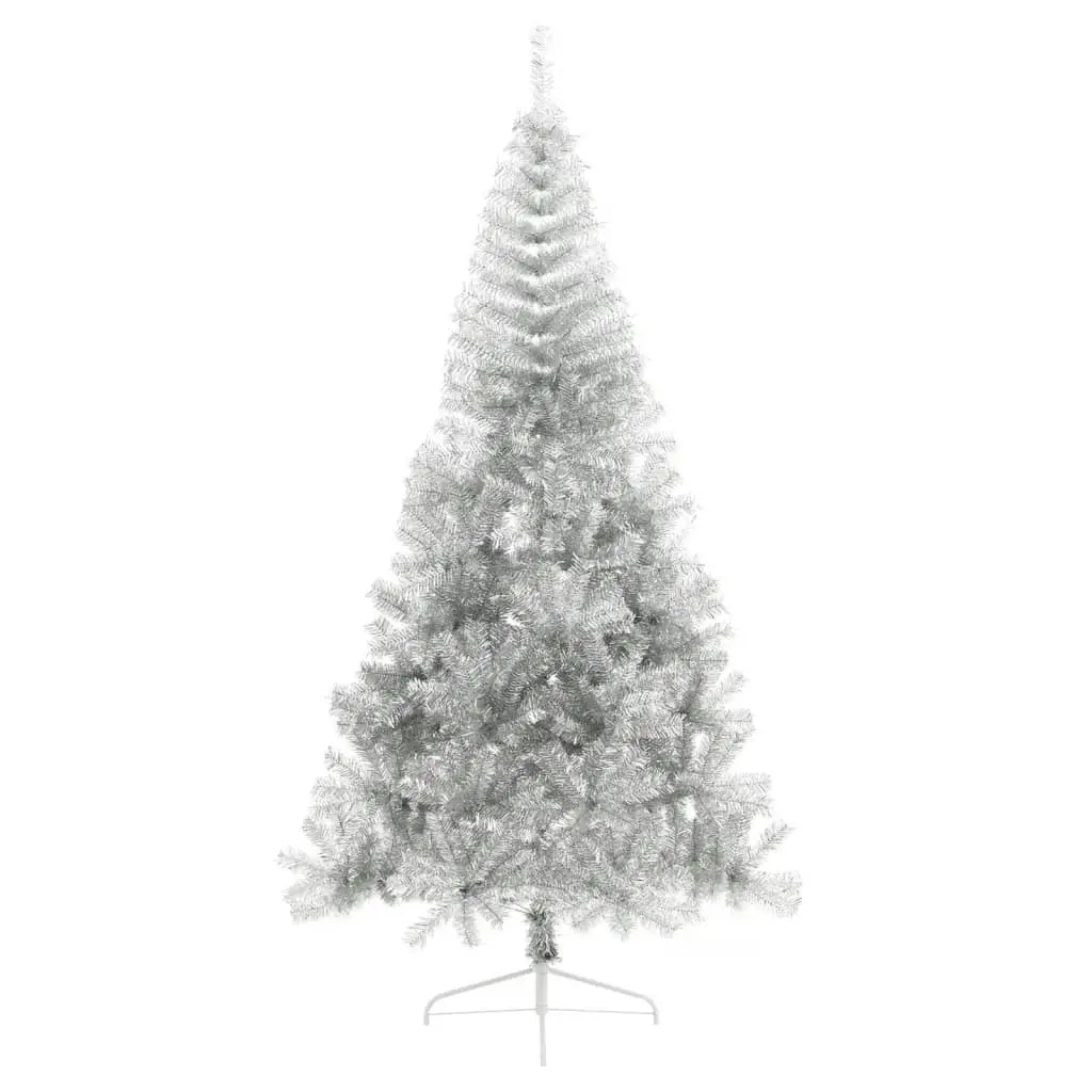 Artificial Half Christmas Tree with Stand Silver 240 cm PET 344699