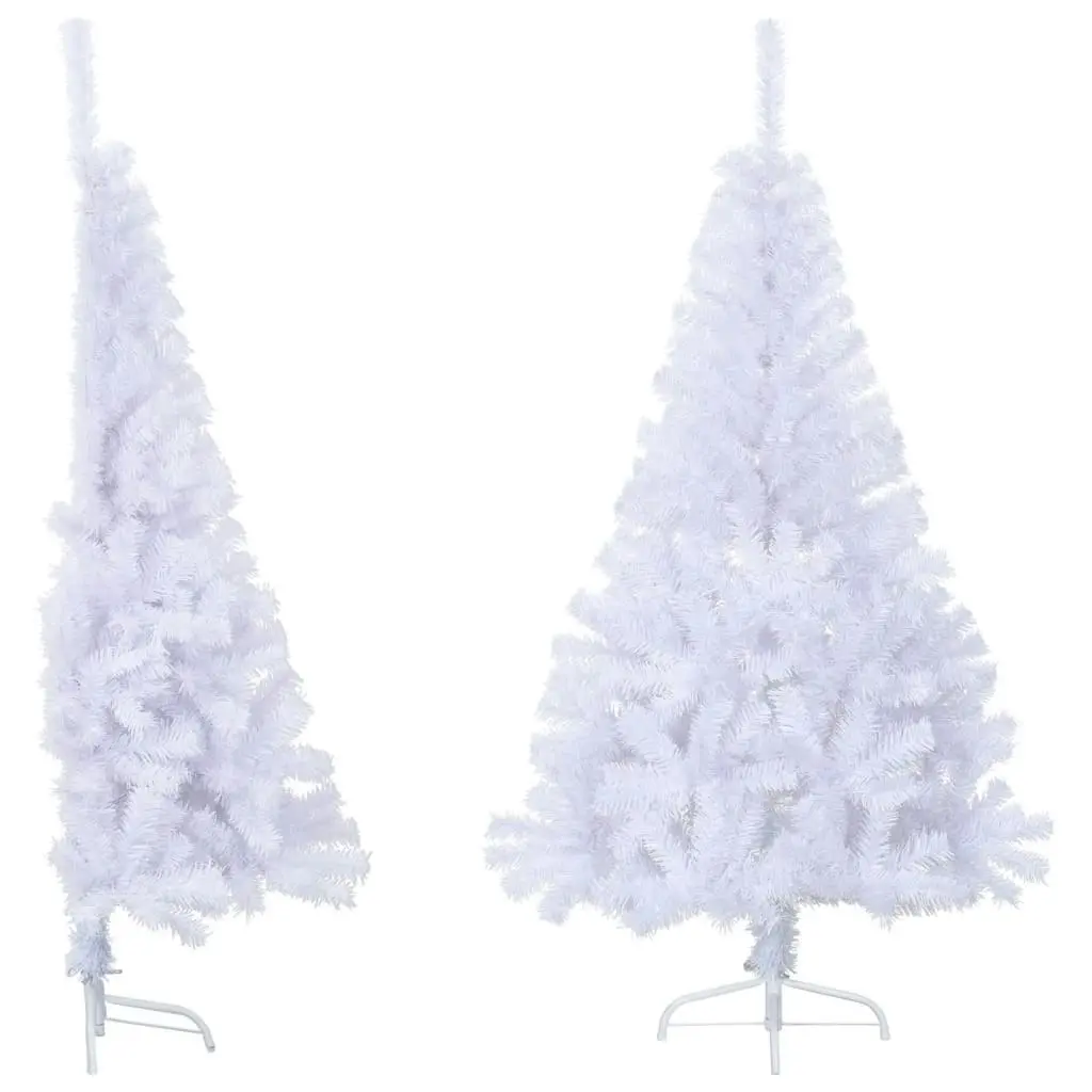 Artificial Half Christmas Tree with Stand White 150 cm PVC 328418