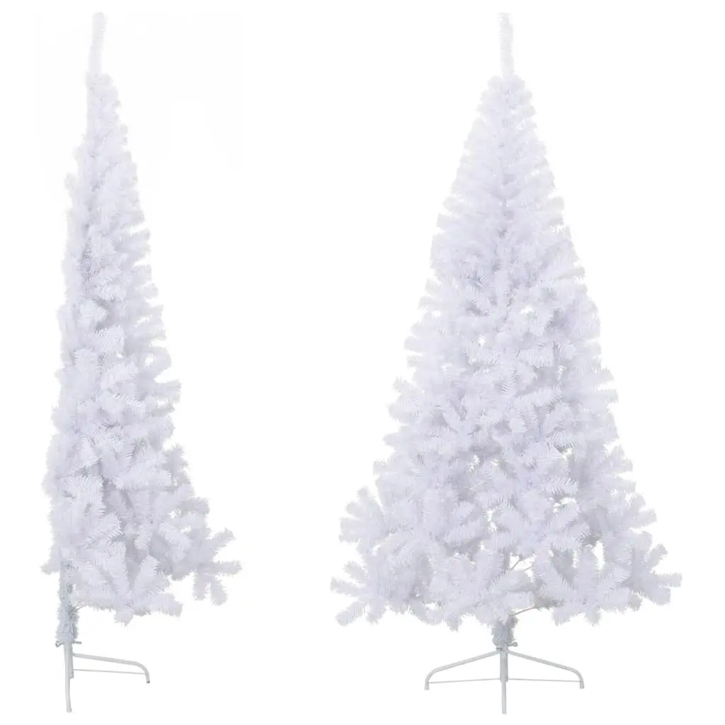 Artificial Half Christmas Tree with Stand White 210 cm PVC 328420