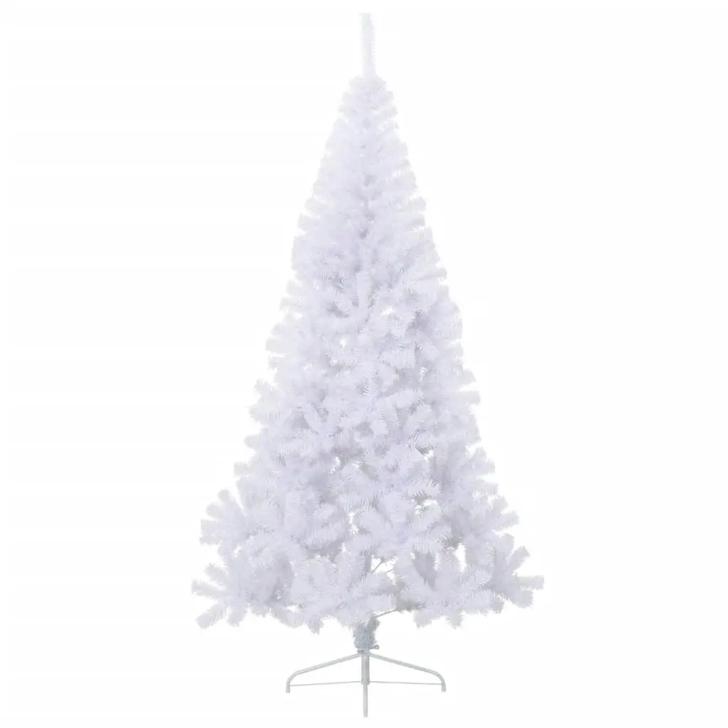 Artificial Half Christmas Tree with Stand White 210 cm PVC 328420