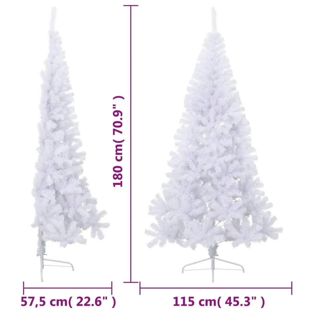 Artificial Half Christmas Tree with Stand White 180 cm PVC 328419