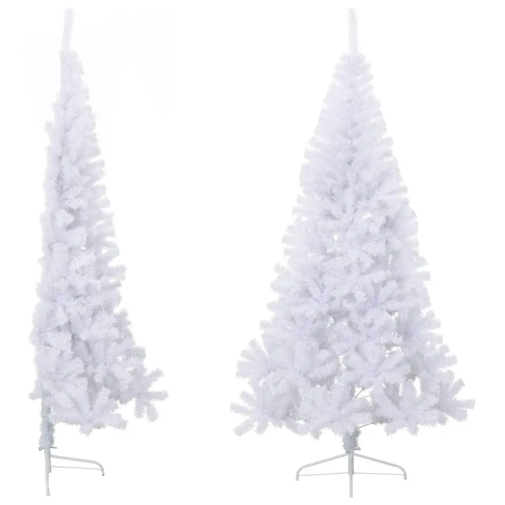 Artificial Half Christmas Tree with Stand White 180 cm PVC 328419