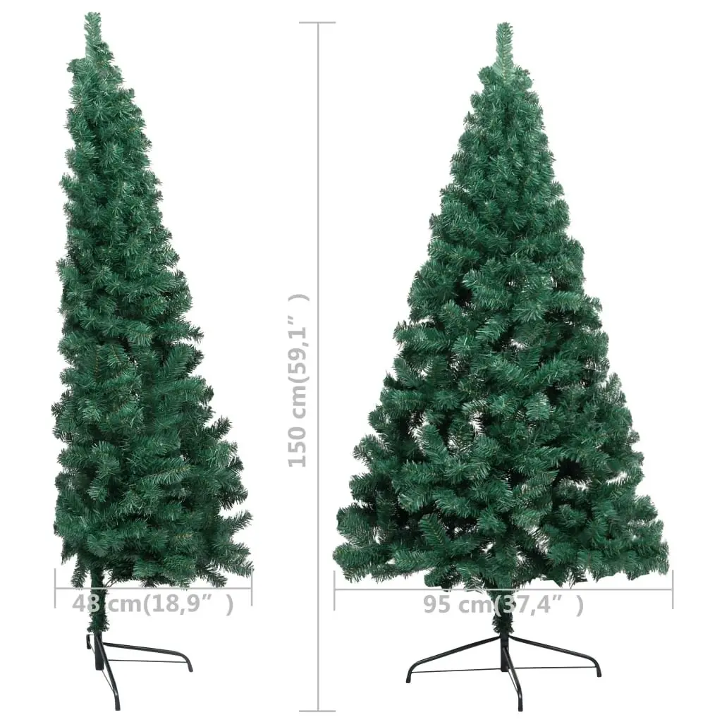 Artificial Half Pre-lit Christmas Tree with Ball Set Green 150 cm 3077650