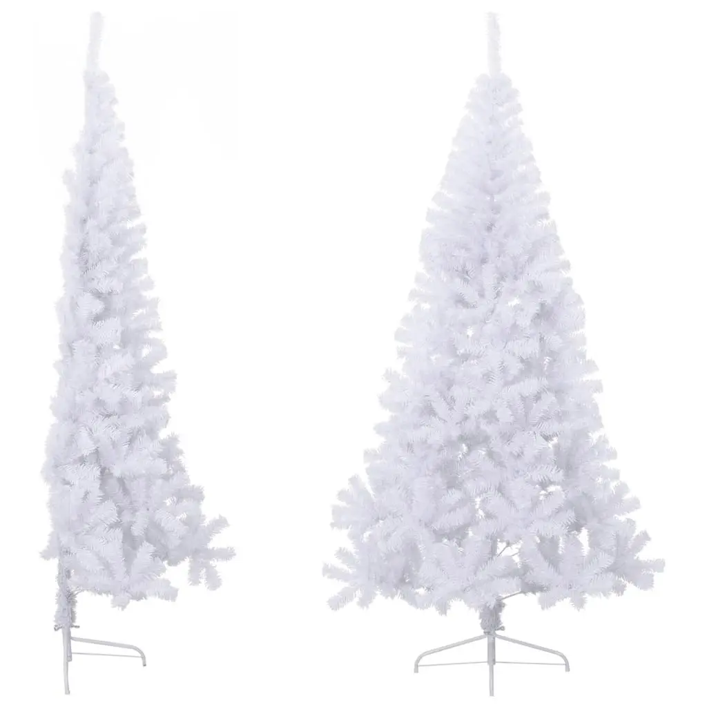 Artificial Half Christmas Tree with Stand White 240 cm PVC 328421