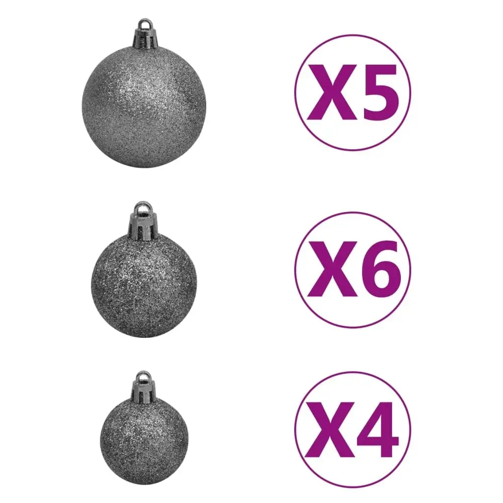 Artificial Half Pre-lit Christmas Tree with Ball Set White 120 cm 3077654