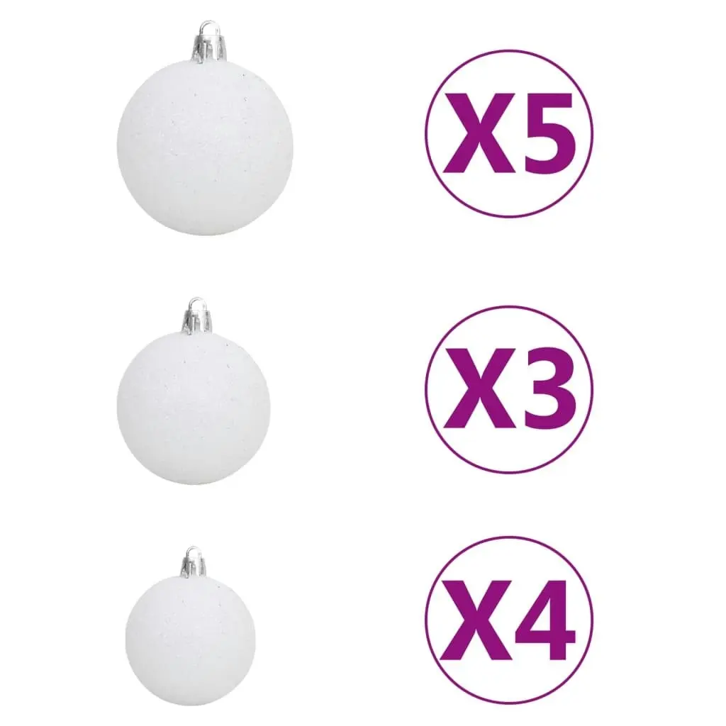 Artificial Half Pre-lit Christmas Tree with Ball Set White 120 cm 3077654