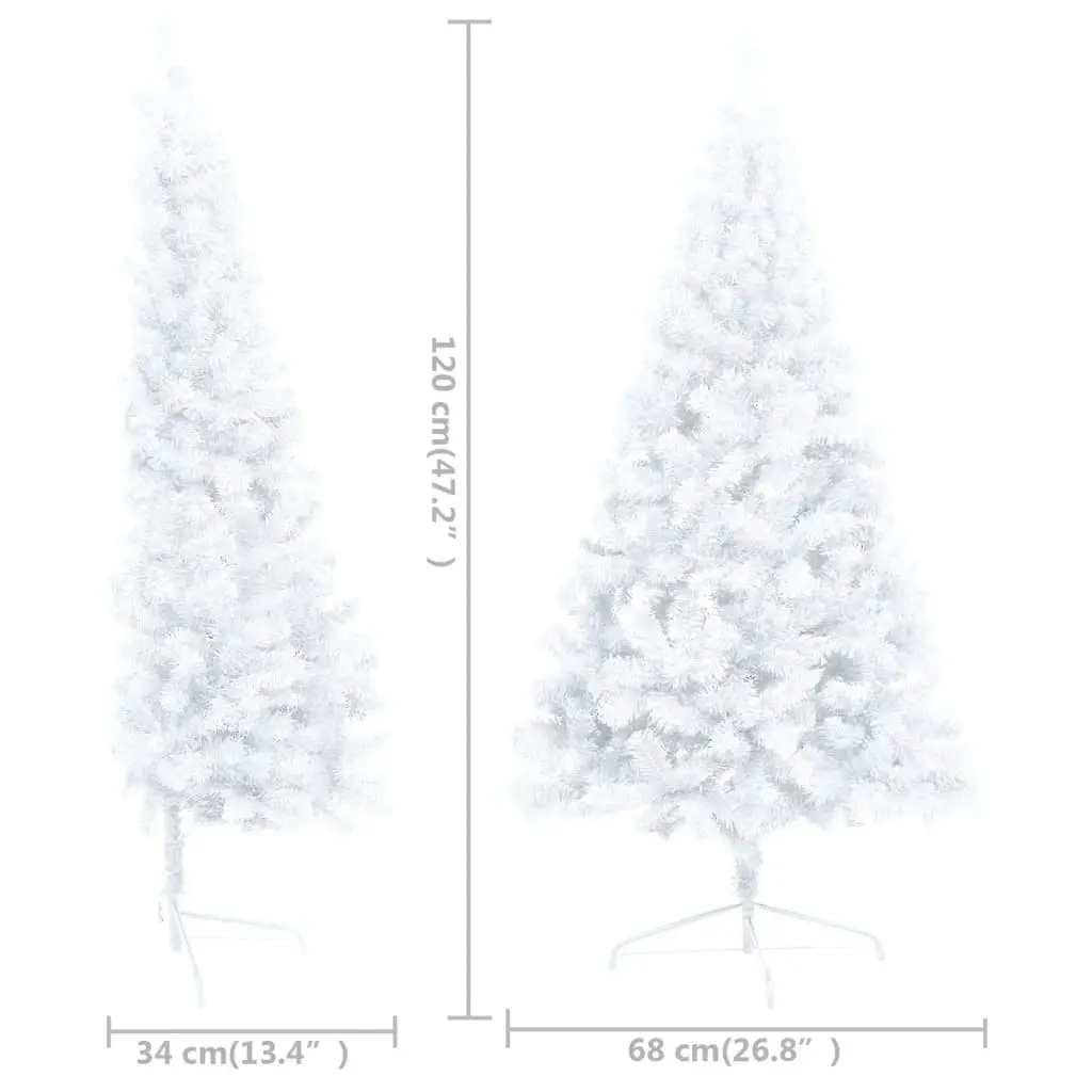 Artificial Half Pre-lit Christmas Tree with Ball Set White 120 cm 3077654