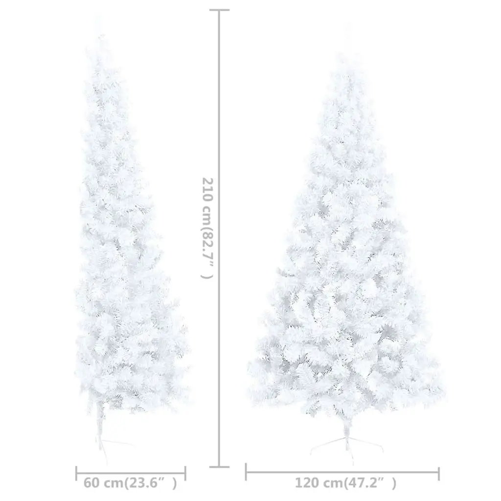 Artificial Half Pre-lit Christmas Tree with Ball Set White 210 cm 3077657