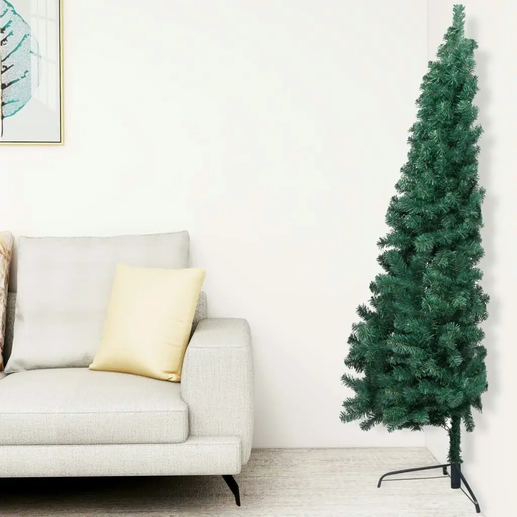 Artificial Half Pre-lit Christmas Tree with Stand Green 150 cm PVC 3077392