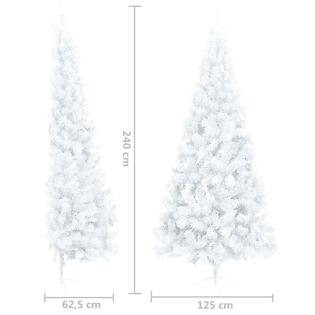 Artificial Half Pre-lit Christmas Tree with Ball Set White 240 cm 3077658