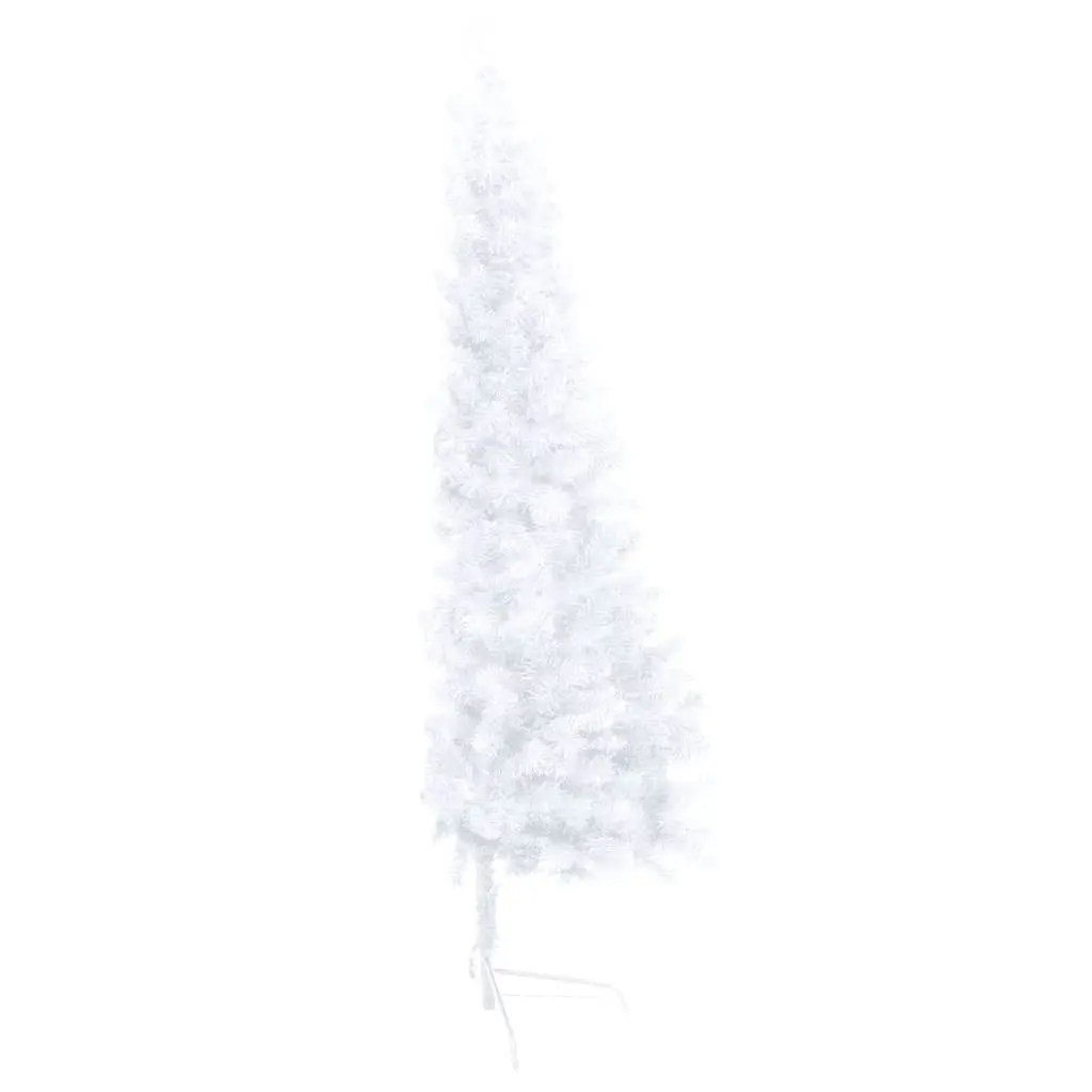 Artificial Half Pre-lit Christmas Tree with Stand White 240 cm PVC 3077400