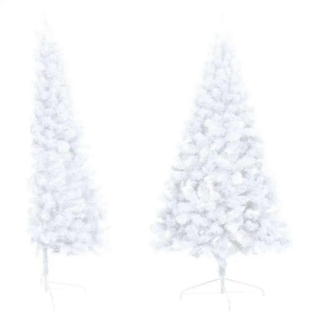 Artificial Half Pre-lit Christmas Tree with Stand White 240 cm PVC 3077400