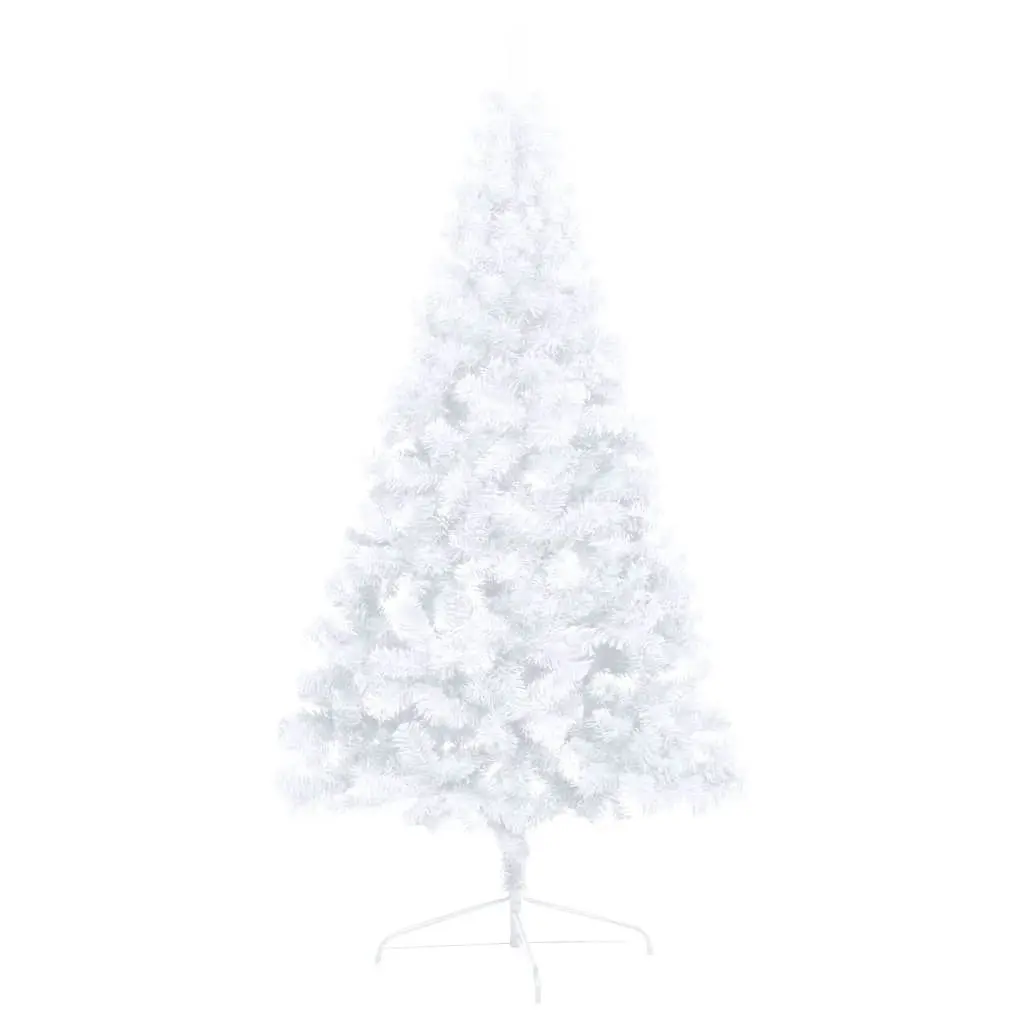 Artificial Half Pre-lit Christmas Tree with Stand White 180 cm PVC 3077398