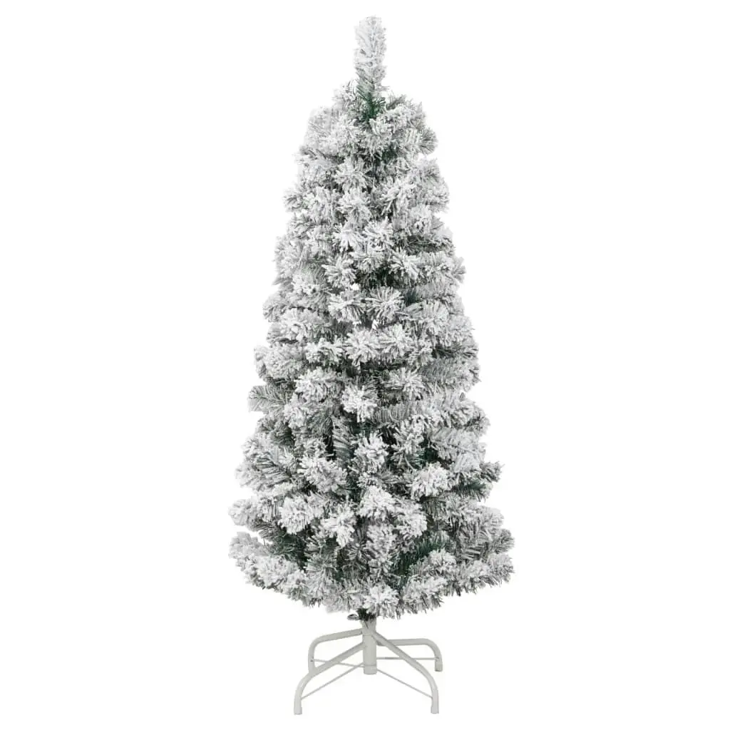 Artificial Hinged Christmas Tree 150 LEDs & Flocked Snow 120 cm 3210449