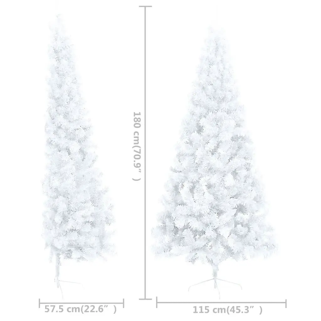 Artificial Half Pre-lit Christmas Tree with Ball Set White 180 cm 3077656