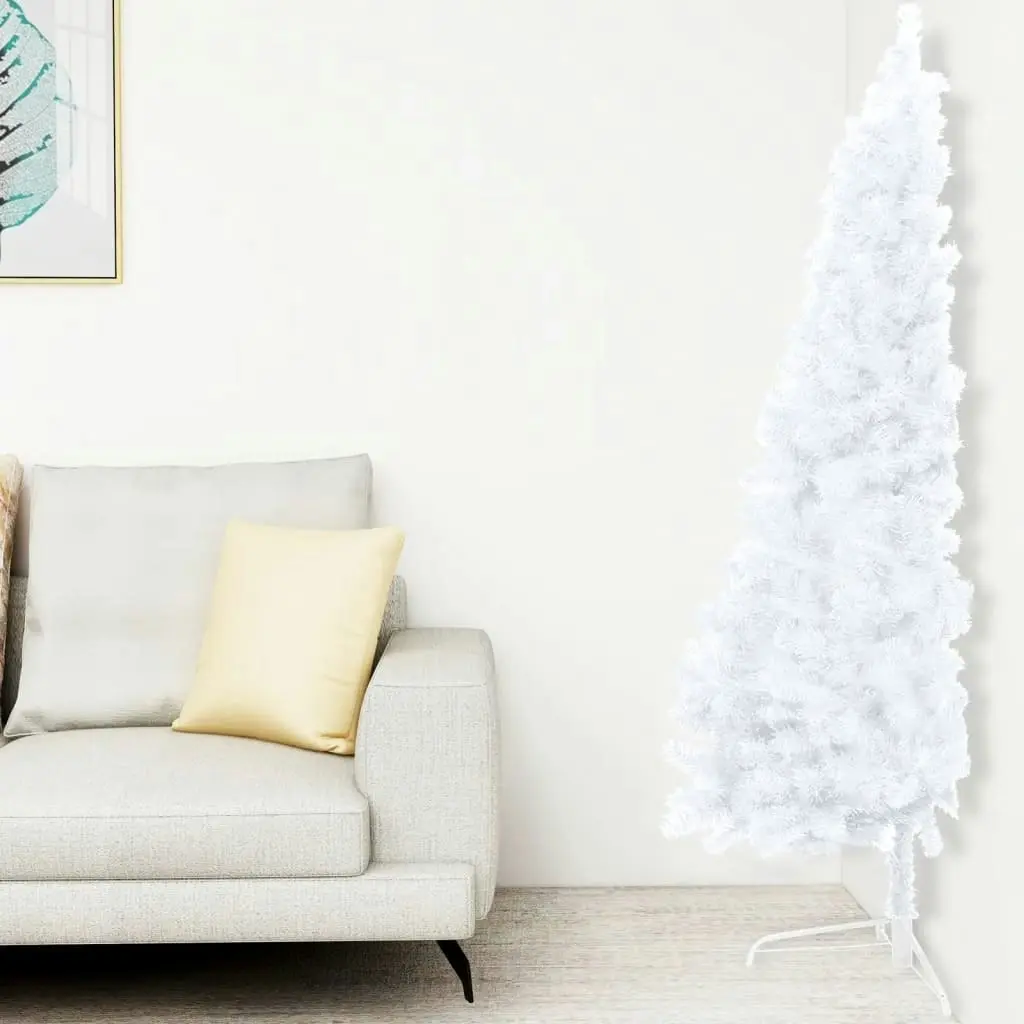 Artificial Half Pre-lit Christmas Tree with Ball Set White 180 cm 3077656