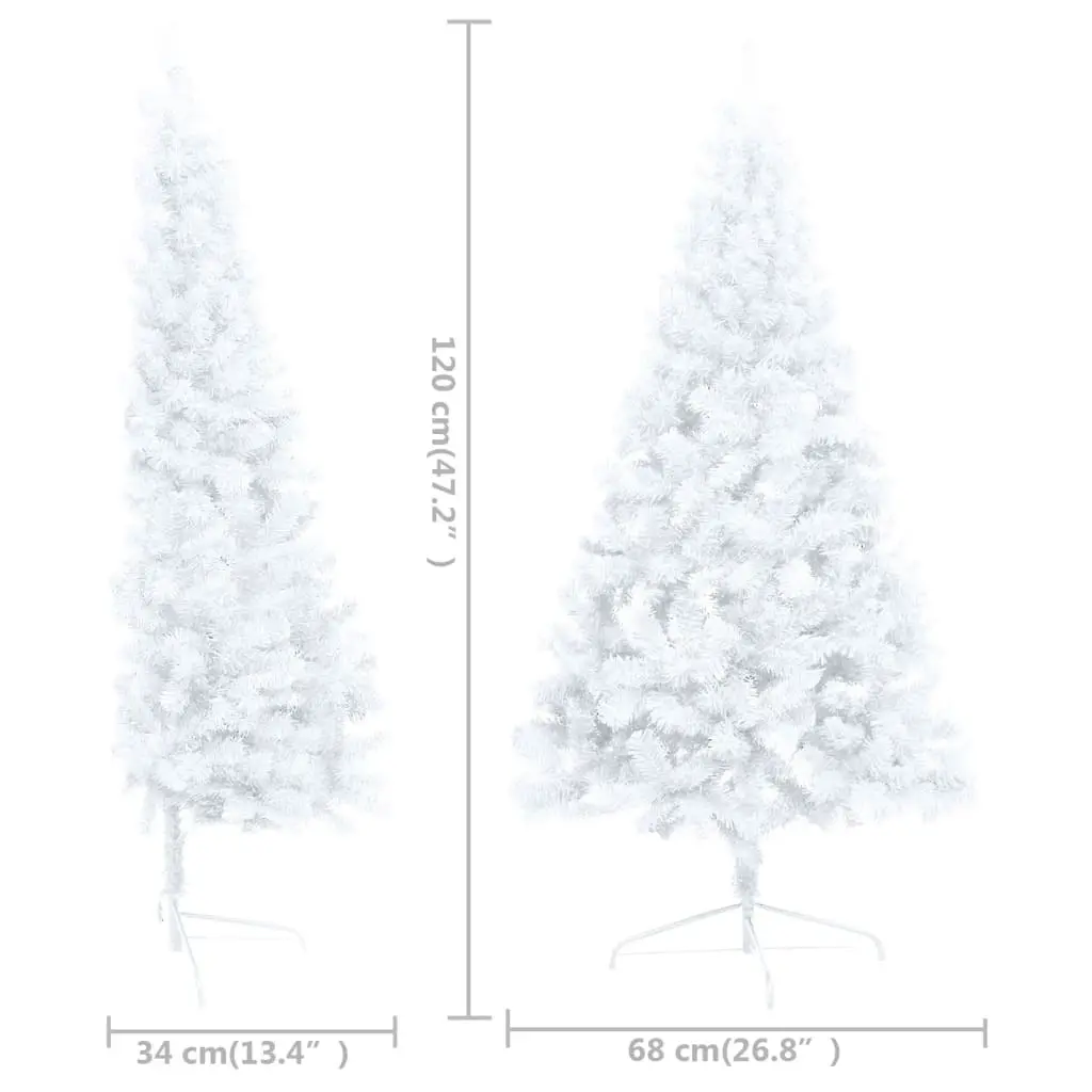 Artificial Half Pre-lit Christmas Tree with Stand White 120 cm PVC 3077396