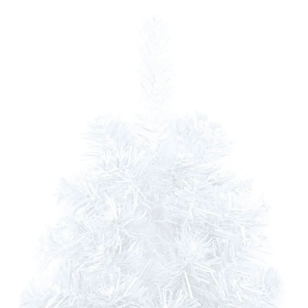 Artificial Half Pre-lit Christmas Tree with Stand White 210 cm PVC 3077399