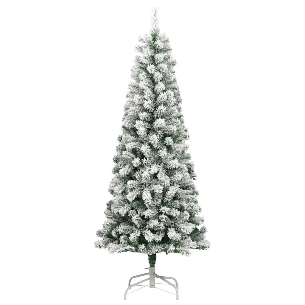 Artificial Hinged Christmas Tree 300 LEDs & Flocked Snow 210 cm 3210475