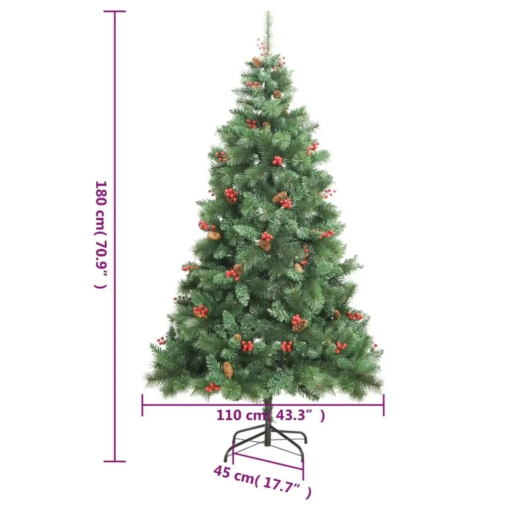 Artificial Hinged Christmas Tree with 300 LEDs & Ball Set 180 cm 3210223