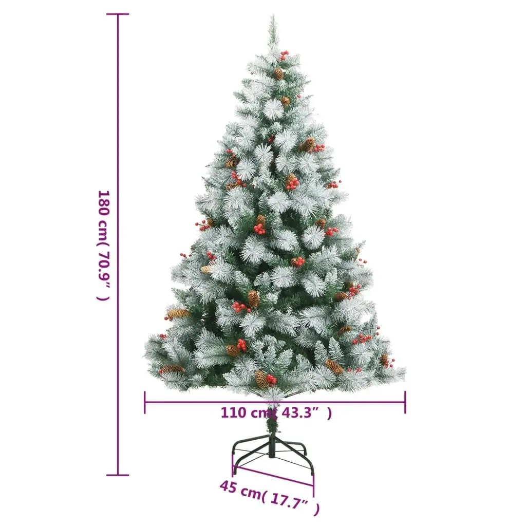 Artificial Hinged Christmas Tree with 300 LEDs & Ball Set 180 cm 3210226