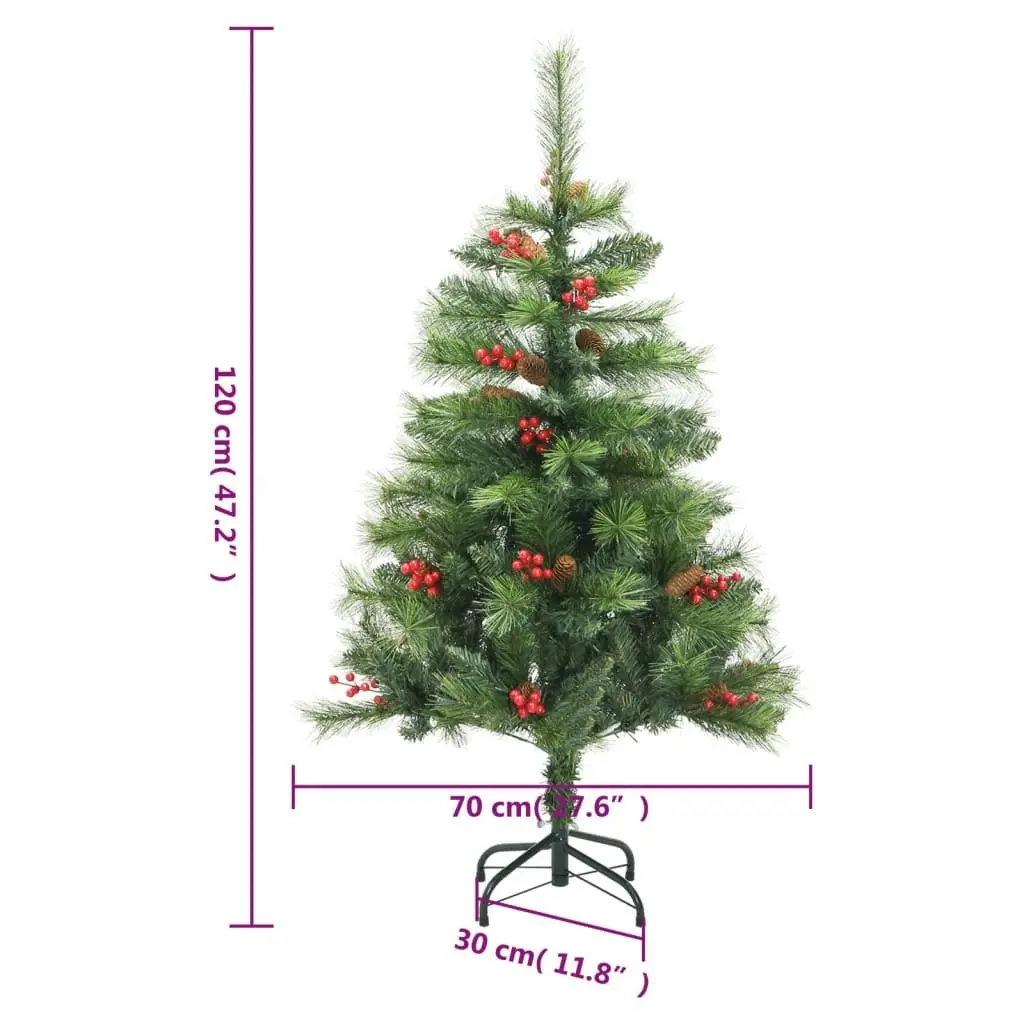 Artificial Hinged Christmas Tree with Cones and Berries 120 cm 357705