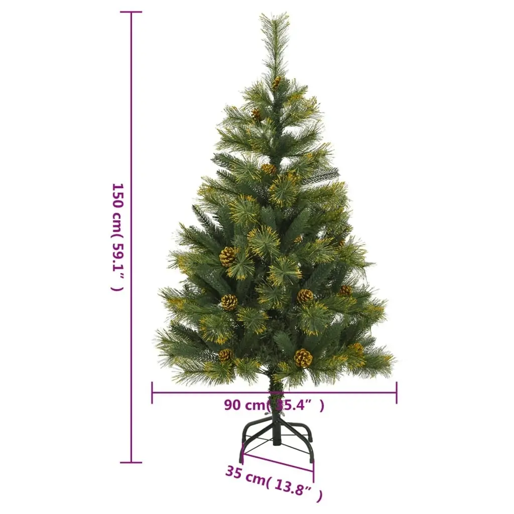 Artificial Hinged Christmas Tree with Cones 150 cm 357701