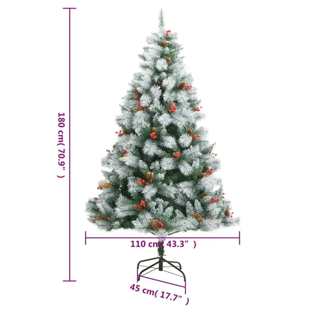 Artificial Hinged Christmas Tree with Cones and Berries 180 cm 357712