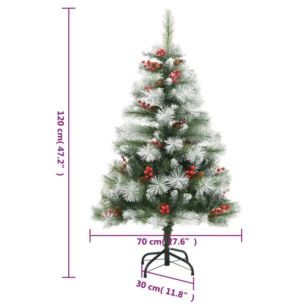 Artificial Hinged Christmas Tree with Cones and Berries 120 cm 357710