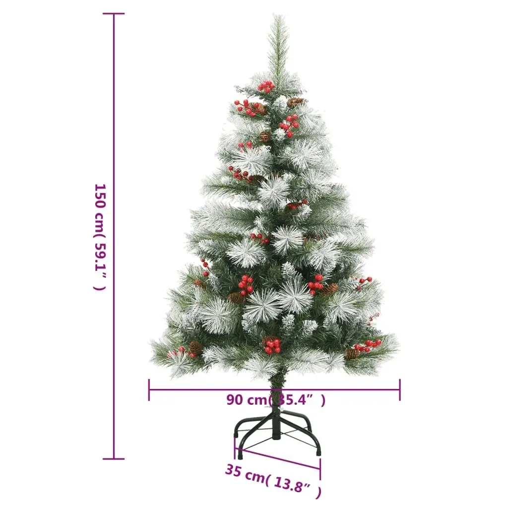 Artificial Hinged Christmas Tree with Cones and Berries 150 cm 357711